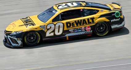 LEBANON, TENNESSEE - JUNE 24: Christopher Bell, driver of the #20 DeWalt Toyota, drives during qualifying for the NASCAR Cup Series Ally 400 - Qualifying at Nashville Superspeedway on June 24, 2023 in Lebanon, Tennessee. (Photo by Logan Riely/Getty Images) | Getty Images