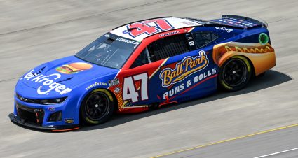 LEBANON, TENNESSEE - JUNE 24: Ricky Stenhouse Jr., driver of the #47 Kroger/Ball Park Buns Chevrolet, drives during qualifying for the NASCAR Cup Series Ally 400 - Qualifying at Nashville Superspeedway on June 24, 2023 in Lebanon, Tennessee. (Photo by Logan Riely/Getty Images) | Getty Images