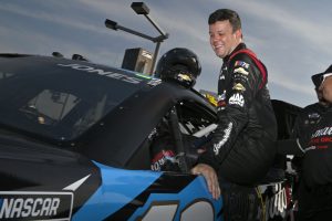 MADISON, ILLINOIS - JUNE 03: Erik Jones, driver of the #43 Bommarito.com Chevrolet, enters his car during qualifying for the NASCAR Cup Series Enjoy Illinois 300 at WWT Raceway on June 03, 2023 in Madison, Illinois. (Photo by Jeff Curry/Getty Images) | Getty Images