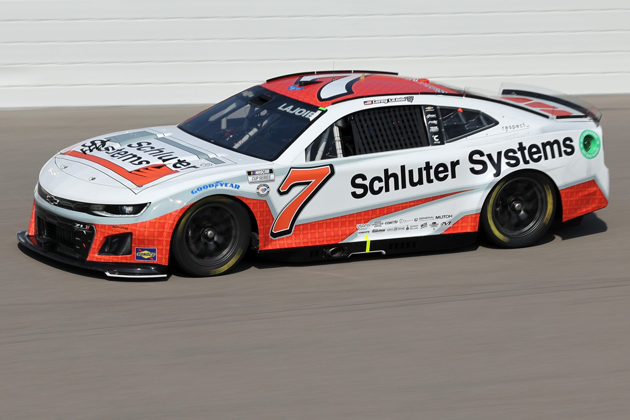 MADISON, ILLINOIS - JUNE 03: Carson Hocevar, driver of the #7 Schluter Systems Chevrolet, drives during practice for the NASCAR Cup Series Enjoy Illinois 300 at WWT Raceway on June 03, 2023 in Madison, Illinois. (Photo by Jonathan Bachman/Getty Images) | Getty Images