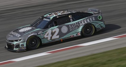 MADISON, ILLINOIS - JUNE 03: Noah Gragson, driver of the #42 Sunseeker Resort Chevrolet, drives during practice for the NASCAR Cup Series Enjoy Illinois 300 at WWT Raceway on June 03, 2023 in Madison, Illinois. (Photo by Jeff Curry/Getty Images) | Getty Images