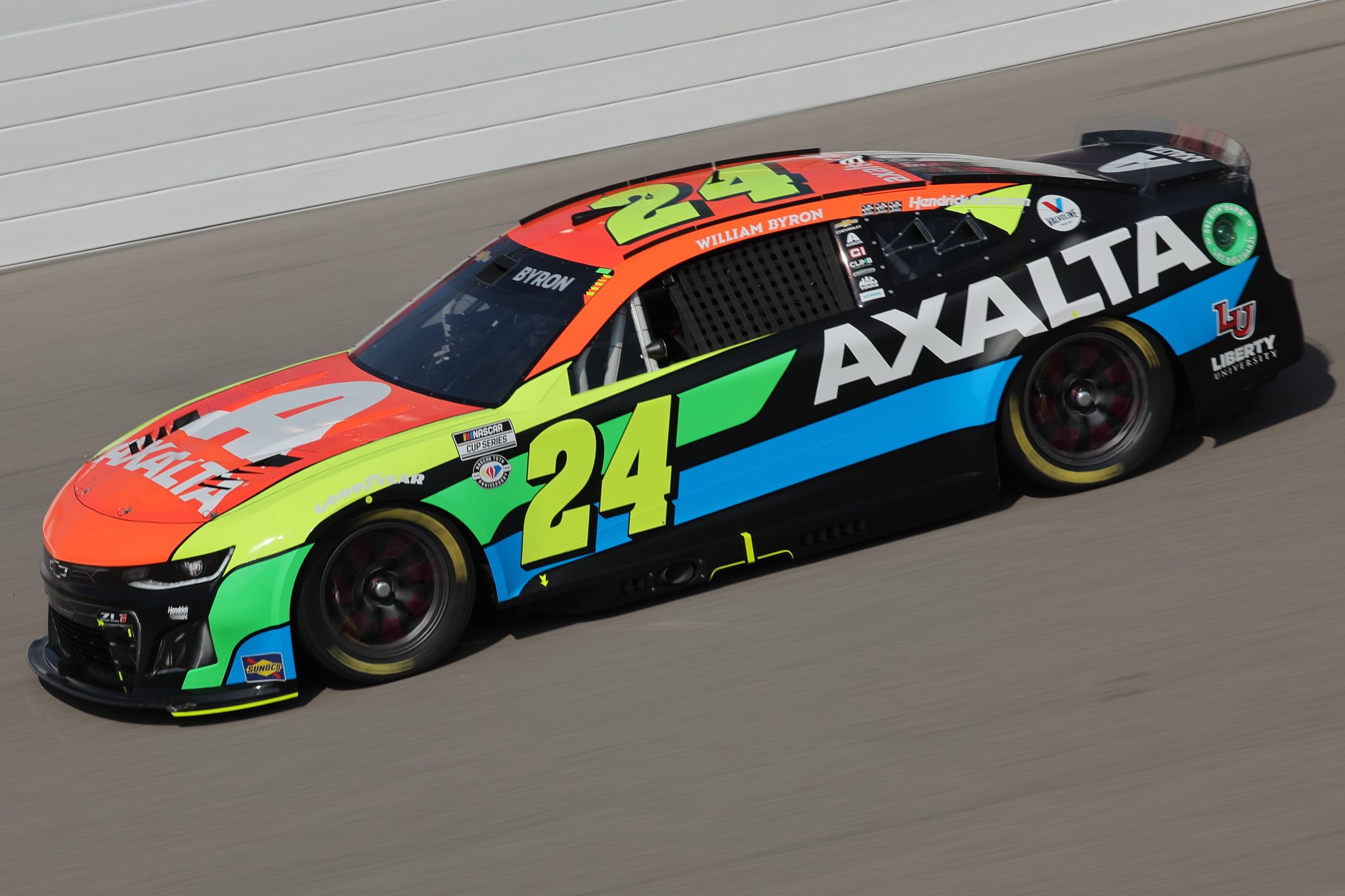 MADISON, ILLINOIS - JUNE 03: William Byron, driver of the #24 Axalta Chevrolet, drives during practice for the NASCAR Cup Series Enjoy Illinois 300 at WWT Raceway on June 03, 2023 in Madison, Illinois. (Photo by Jonathan Bachman/Getty Images) | Getty Images