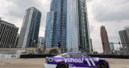 Denny Hamlin’s 2023 #11 Yahoo! Toyota paint scheme.