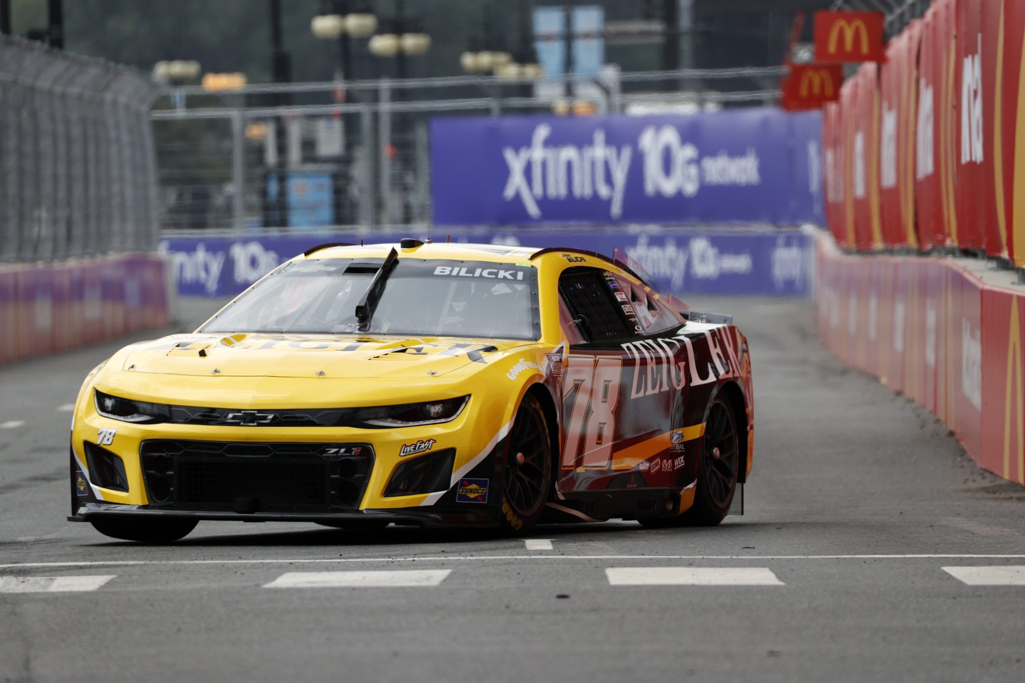 CHICAGO, ILLINOIS - JULY 01: Josh Bilicki, driver of the #78 Zeigler Auto Group Chevrolet, drives during qualifying for the NASCAR Cup Series Grant Park 220 at the Chicago Street Course on July 01, 2023 in Chicago, Illinois. (Photo by Chris Graythen/Getty Images) | Getty Images