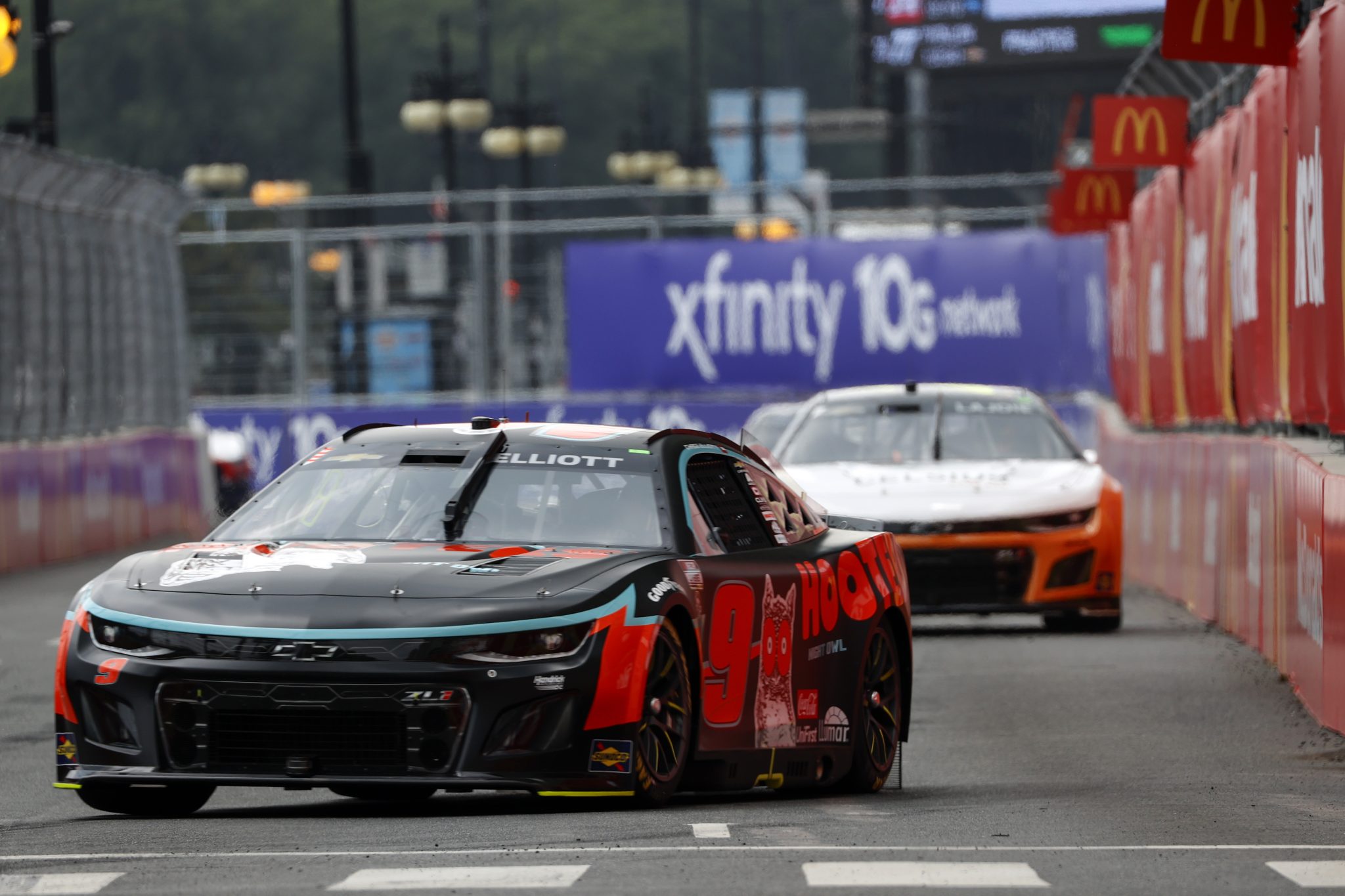 CHICAGO, ILLINOIS - JULY 01: Chase Elliott, driver of the #9 Hooters Chevrolet, drives during qualifying for the NASCAR Cup Series Grant Park 220 at the Chicago Street Course on July 01, 2023 in Chicago, Illinois. (Photo by Chris Graythen/Getty Images) | Getty Images