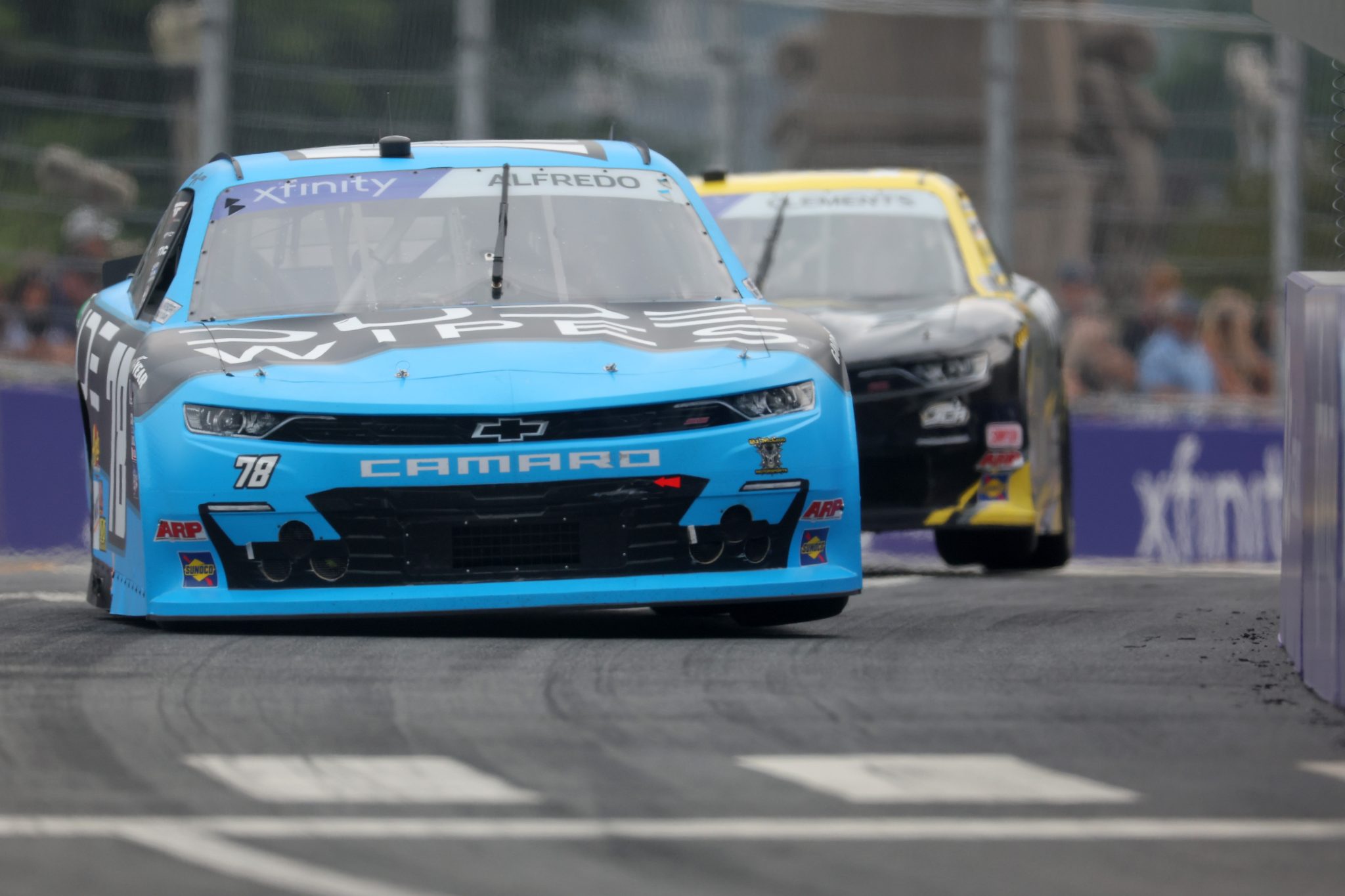 CHICAGO, ILLINOIS - JULY 01: Anthony Alfredo, driver of the #78 DUDE Wipes Chevrolet, drives during the NASCAR Xfinity Series The Loop 121 at the Chicago Street Course on July 01, 2023 in Chicago, Illinois. (Photo by Michael Reaves/Getty Images) | Getty Images