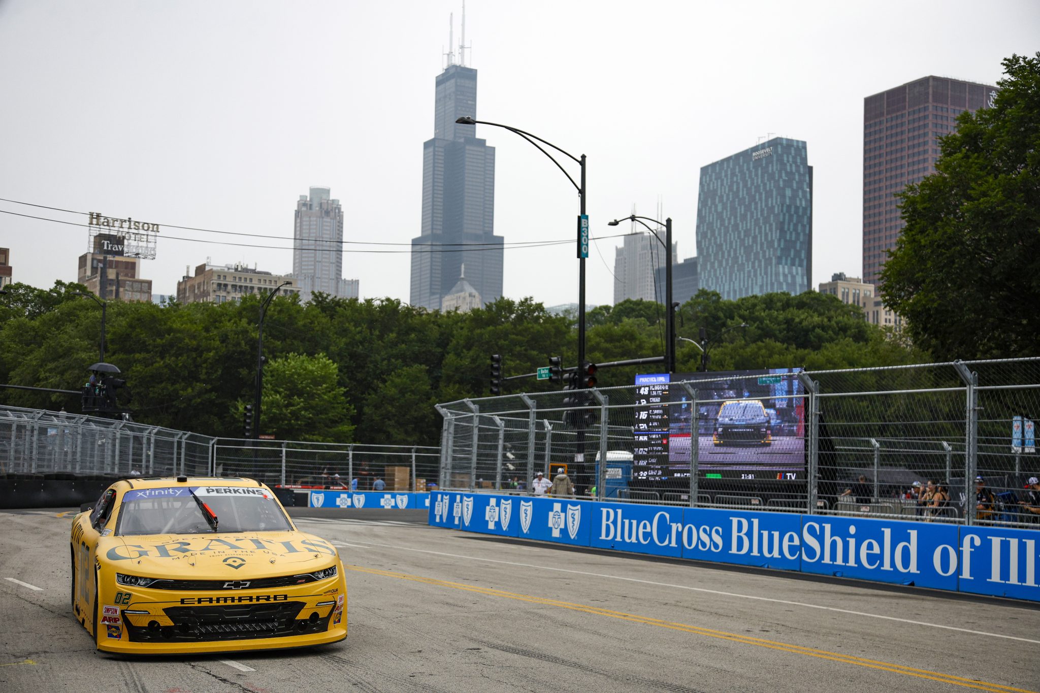 CHICAGO, ILLINOIS - JULY 01: Blaine Perkins, driver of the #02 Gratis Chevrolet, drives during practice for the NASCAR Xfinity Series The Loop 121 at the Chicago Street Course on July 01, 2023 in Chicago, Illinois. (Photo by Sean Gardner/Getty Images) | Getty Images