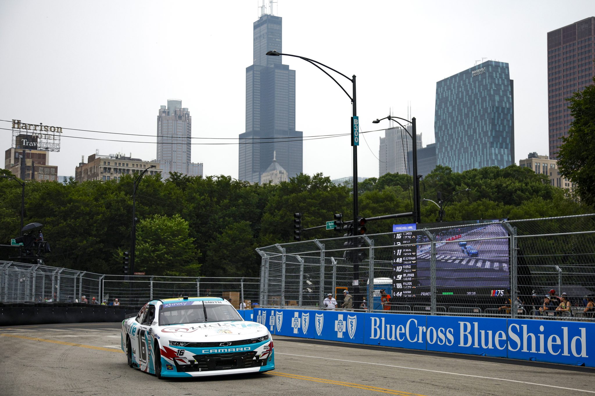 CHICAGO, ILLINOIS - JULY 01: Chandler Smith, driver of the #16 Quick Tie Products Inc. Chevrolet, drives during practice for the NASCAR Xfinity Series The Loop 121 at the Chicago Street Course on July 01, 2023 in Chicago, Illinois. (Photo by Sean Gardner/Getty Images) | Getty Images