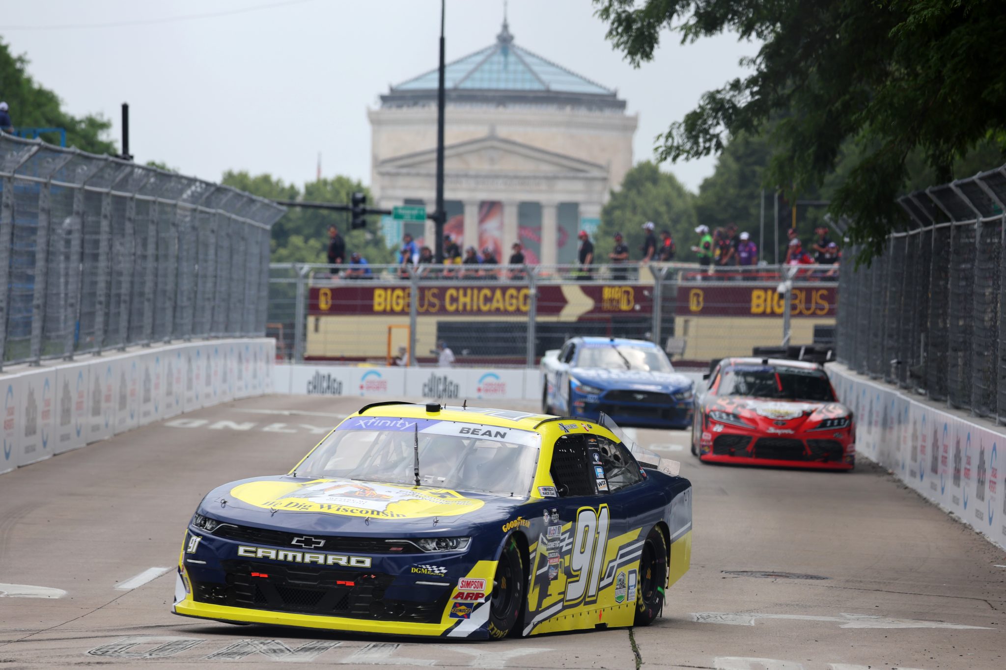CHICAGO, ILLINOIS - JULY 01: Dexter Bean, driver of the #91 Badger Environmental Chevrolet, drives during practice for the NASCAR Xfinity Series The Loop 121 at the Chicago Street Course on July 01, 2023 in Chicago, Illinois. (Photo by Michael Reaves/Getty Images) | Getty Images