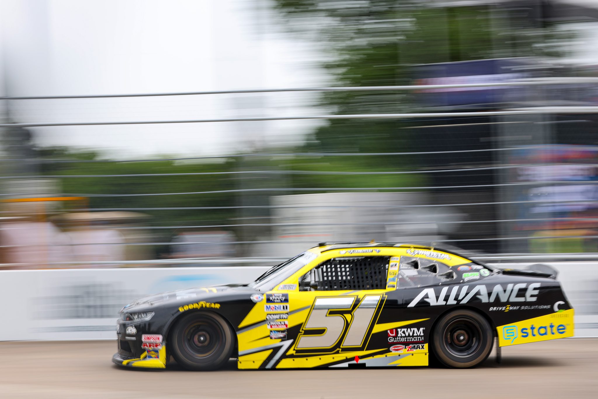 CHICAGO, ILLINOIS - JULY 01: Jeremy Clements, driver of the #51 Alliance Driveway Solutions Chevrolet, drives during practice for the NASCAR Xfinity Series The Loop 121 at the Chicago Street Course on July 01, 2023 in Chicago, Illinois. (Photo by Michael Reaves/Getty Images) | Getty Images