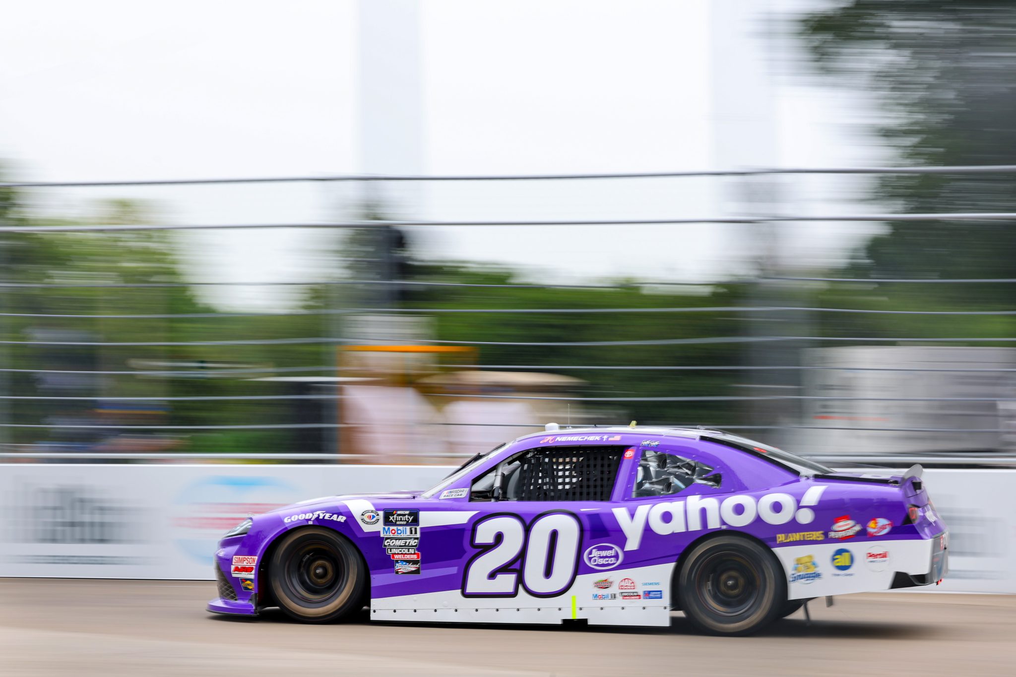 CHICAGO, ILLINOIS - JULY 01: John Hunter Nemechek, driver of the #20 Yahoo Toyota, drives during practice for the NASCAR Xfinity Series The Loop 121 at the Chicago Street Course on July 01, 2023 in Chicago, Illinois. (Photo by Michael Reaves/Getty Images) | Getty Images
