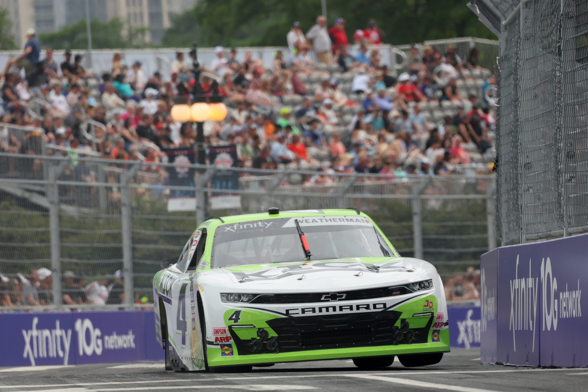 CHICAGO, ILLINOIS - JULY 01: Kyle Weatherman, driver of the #4 Pure Kick Chevrolet, drives during the NASCAR Xfinity Series The Loop 121 at the Chicago Street Course on July 01, 2023 in Chicago, Illinois. (Photo by Michael Reaves/Getty Images) | Getty Images