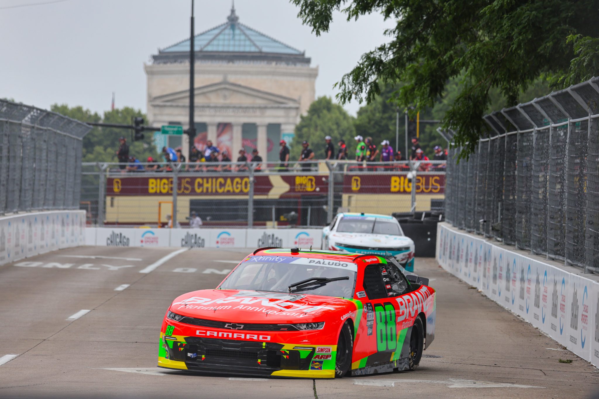 CHICAGO, ILLINOIS - JULY 01: Miguel Paludo, driver of the #88 BRANDT Chevrolet, drives during practice for the NASCAR Xfinity Series The Loop 121 at the Chicago Street Course on July 01, 2023 in Chicago, Illinois. (Photo by Michael Reaves/Getty Images) | Getty Images