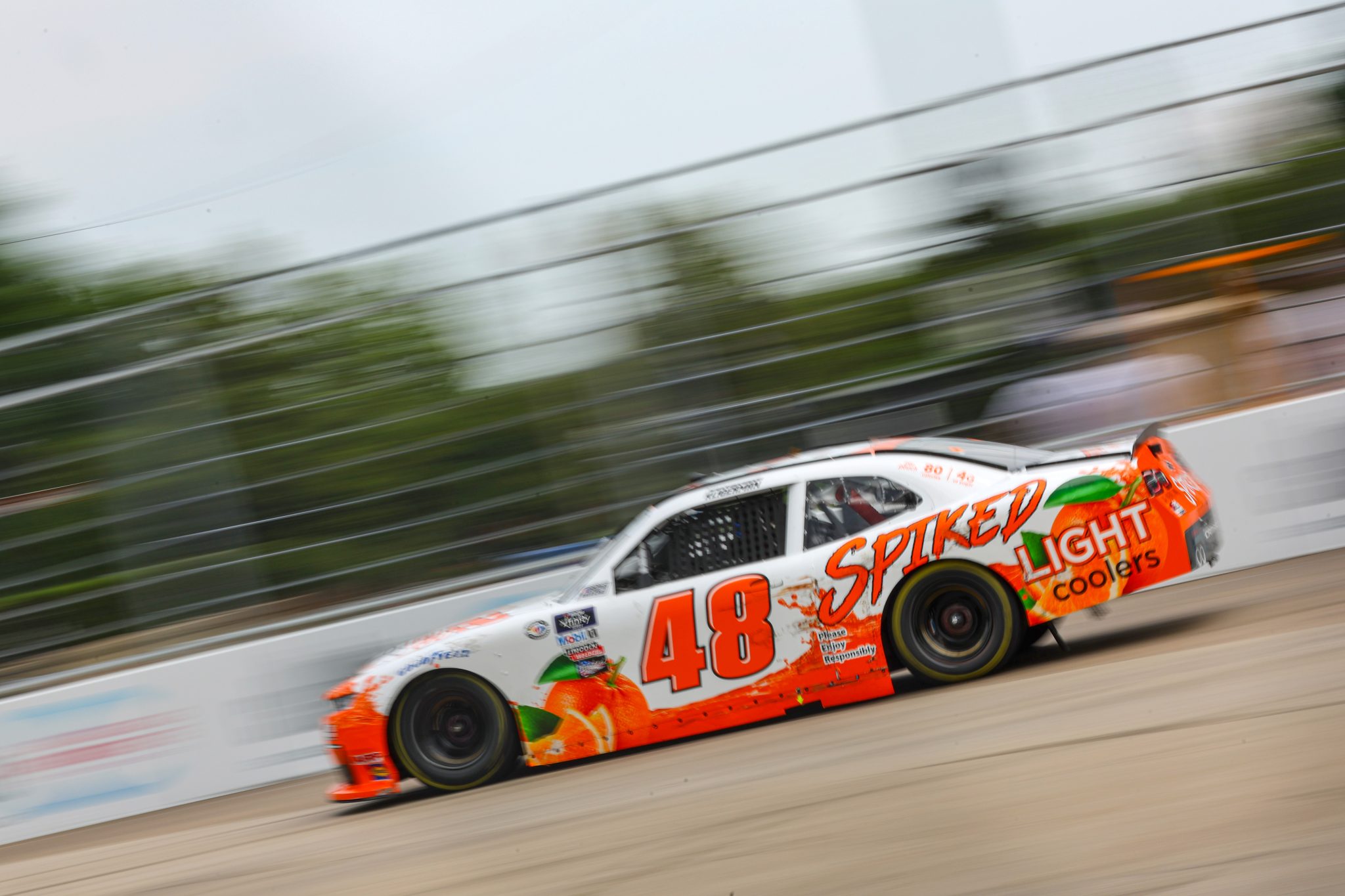 CHICAGO, ILLINOIS - JULY 01: Parker Kligerman, driver of the #48 Spiked Light Coolers Chevrolet, drives during qualifying for the NASCAR Xfinity Series The Loop 121 at the Chicago Street Course on July 01, 2023 in Chicago, Illinois. (Photo by Michael Reaves/Getty Images) | Getty Images
