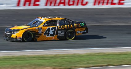 LOUDON, NEW HAMPSHIRE - JULY 14: Ryan Ellis, driver of the #43 Costa Oil Chevrolet, drives during qualifying for the NASCAR Xfinity Series Ambetter Health 200 at New Hampshire Motor Speedway on July 14, 2023 in Loudon, New Hampshire. (Photo by Meg Oliphant/Getty Images) | Getty Images