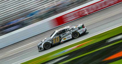 LOUDON, NEW HAMPSHIRE - JULY 15: Aric Almirola, driver of the #10 Smithfield Ford, drives during qualifying for the NASCAR Cup Series Crayon 301 at New Hampshire Motor Speedway on July 15, 2023 in Loudon, New Hampshire. (Photo by Meg Oliphant/Getty Images) | Getty Images