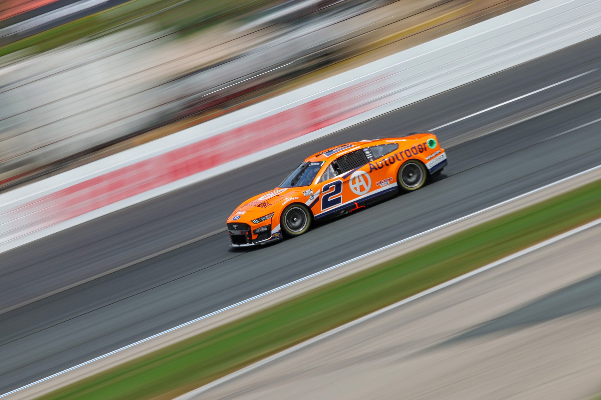LOUDON, NEW HAMPSHIRE - JULY 15: Austin Cindric, driver of the #2 Autotrader Ford, drives during qualifying for the NASCAR Cup Series Crayon 301 at New Hampshire Motor Speedway on July 15, 2023 in Loudon, New Hampshire. (Photo by Jonathan Bachman/Getty Images) | Getty Images