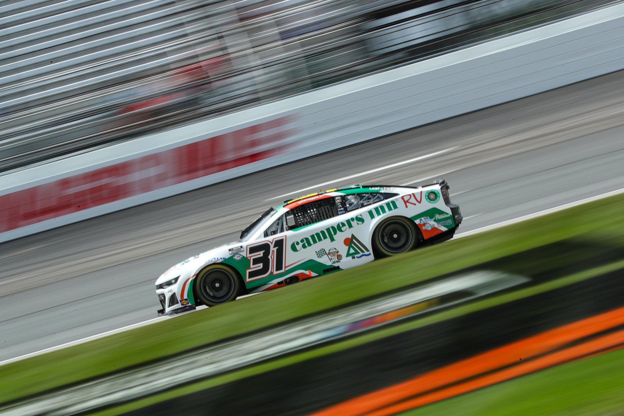 LOUDON, NEW HAMPSHIRE - JULY 15: Justin Haley, driver of the #31 Campers Inn RV Chevrolet, drives during qualifying for the NASCAR Cup Series Crayon 301 at New Hampshire Motor Speedway on July 15, 2023 in Loudon, New Hampshire. (Photo by Meg Oliphant/Getty Images) | Getty Images