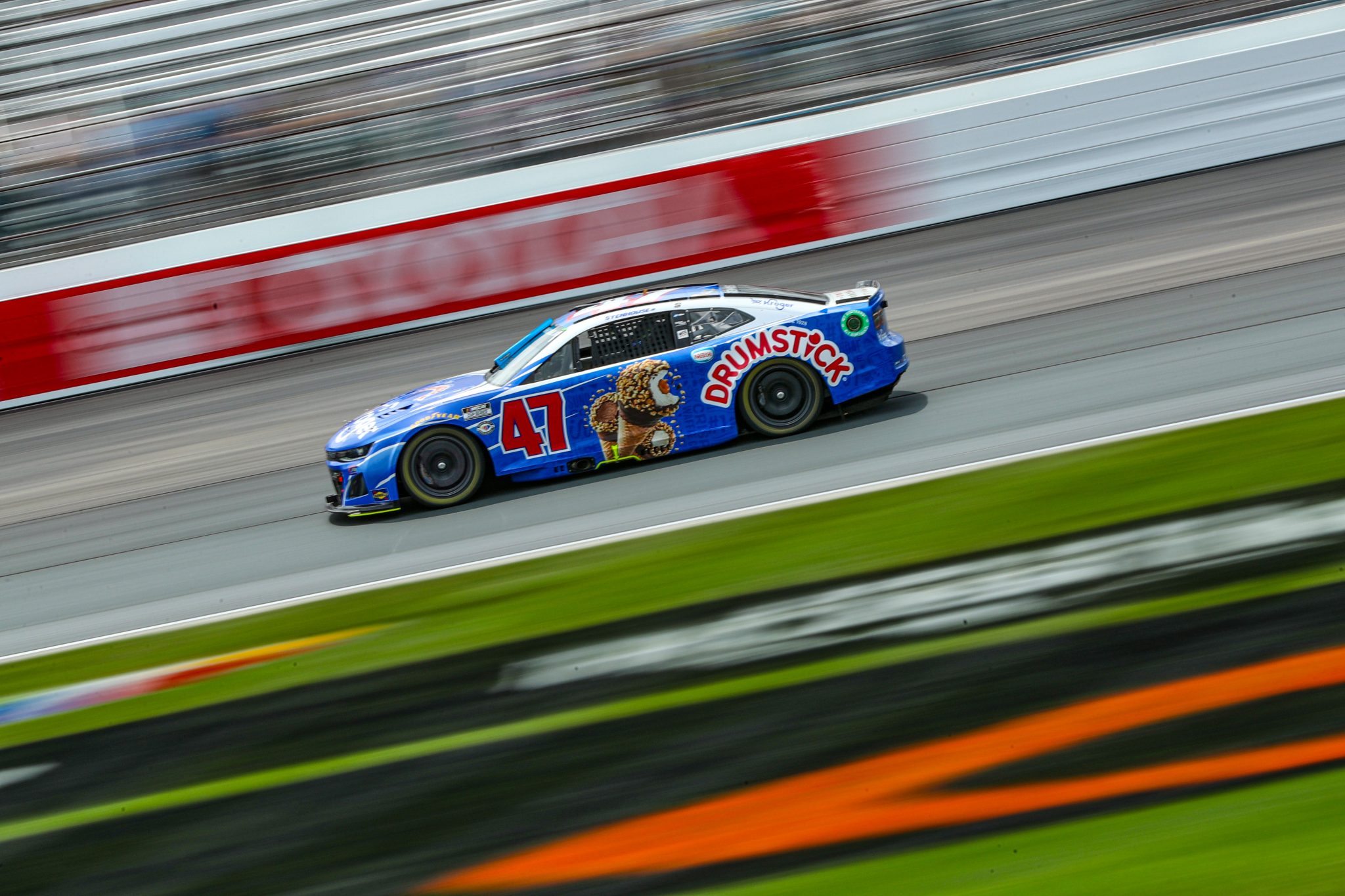 LOUDON, NEW HAMPSHIRE - JULY 15: Ricky Stenhouse Jr., driver of the #47 Kroger/Drumstick Chevrolet, drives during qualifying for the NASCAR Cup Series Crayon 301 at New Hampshire Motor Speedway on July 15, 2023 in Loudon, New Hampshire. (Photo by Meg Oliphant/Getty Images) | Getty Images