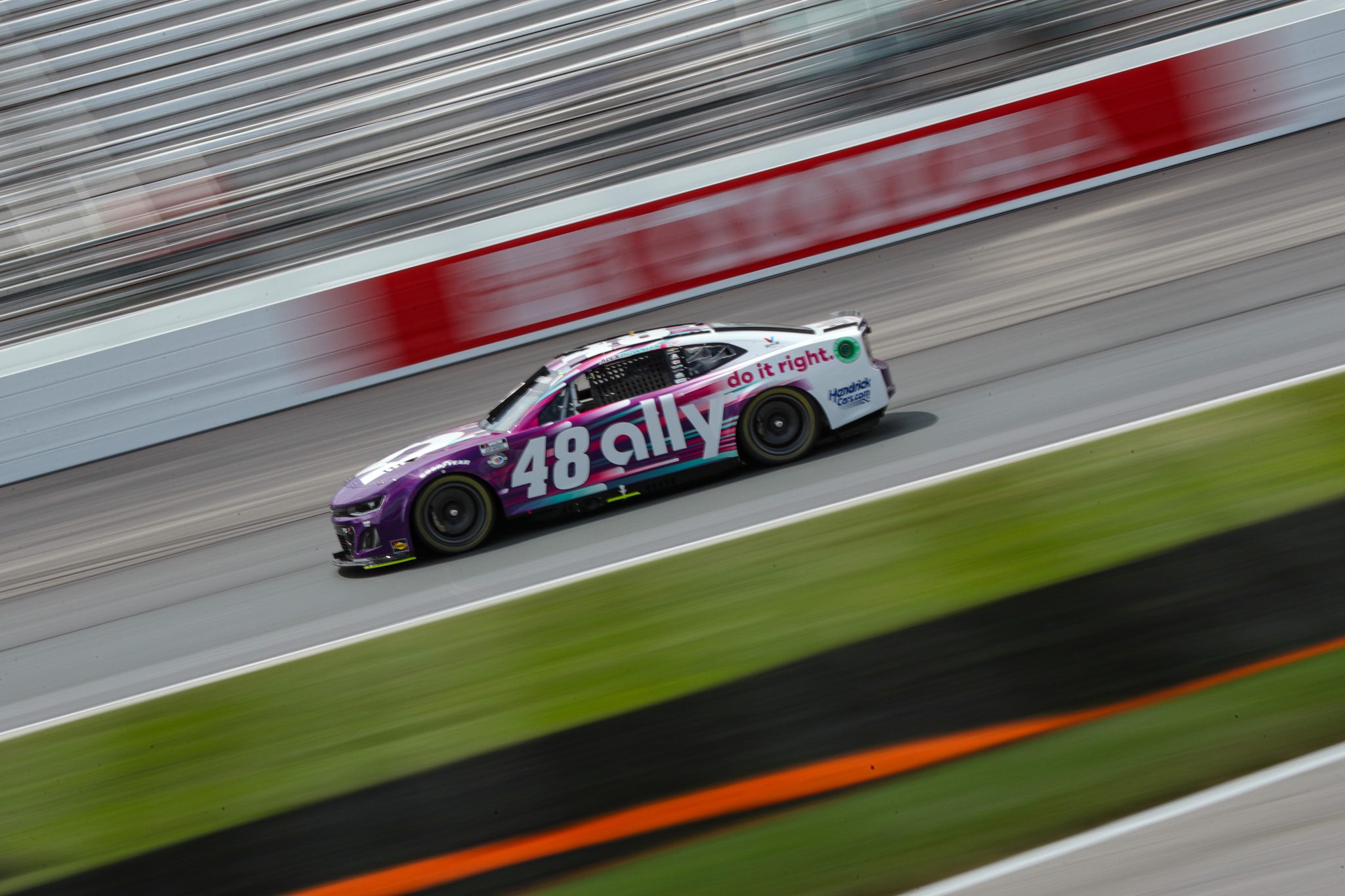LOUDON, NEW HAMPSHIRE - JULY 15: Alex Bowman, driver of the #48 Ally Chevrolet, drives during qualifying for the NASCAR Cup Series Crayon 301 at New Hampshire Motor Speedway on July 15, 2023 in Loudon, New Hampshire. (Photo by Meg Oliphant/Getty Images) | Getty Images