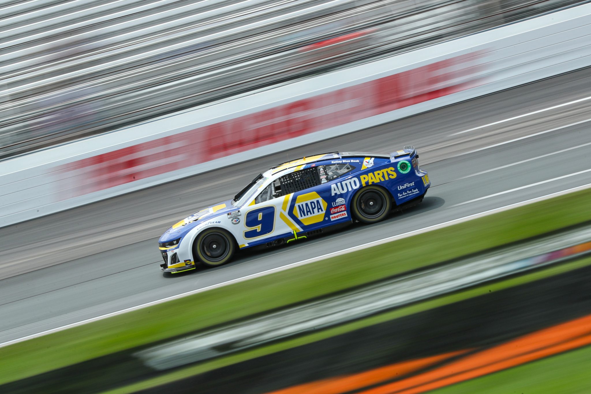 LOUDON, NEW HAMPSHIRE - JULY 15: Chase Elliott, driver of the #9 NAPA Auto Parts Chevrolet, drives during qualifying for the NASCAR Cup Series Crayon 301 at New Hampshire Motor Speedway on July 15, 2023 in Loudon, New Hampshire. (Photo by Meg Oliphant/Getty Images) | Getty Images