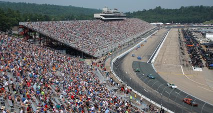 LOUDON, NEW HAMPSHIRE - JULY 17: A general view of racing from the grandstands during the NASCAR Cup Series Crayon 301 at New Hampshire Motor Speedway on July 17, 2023 in Loudon, New Hampshire. (Photo by Jonathan Bachman/Getty Images) | Getty Images