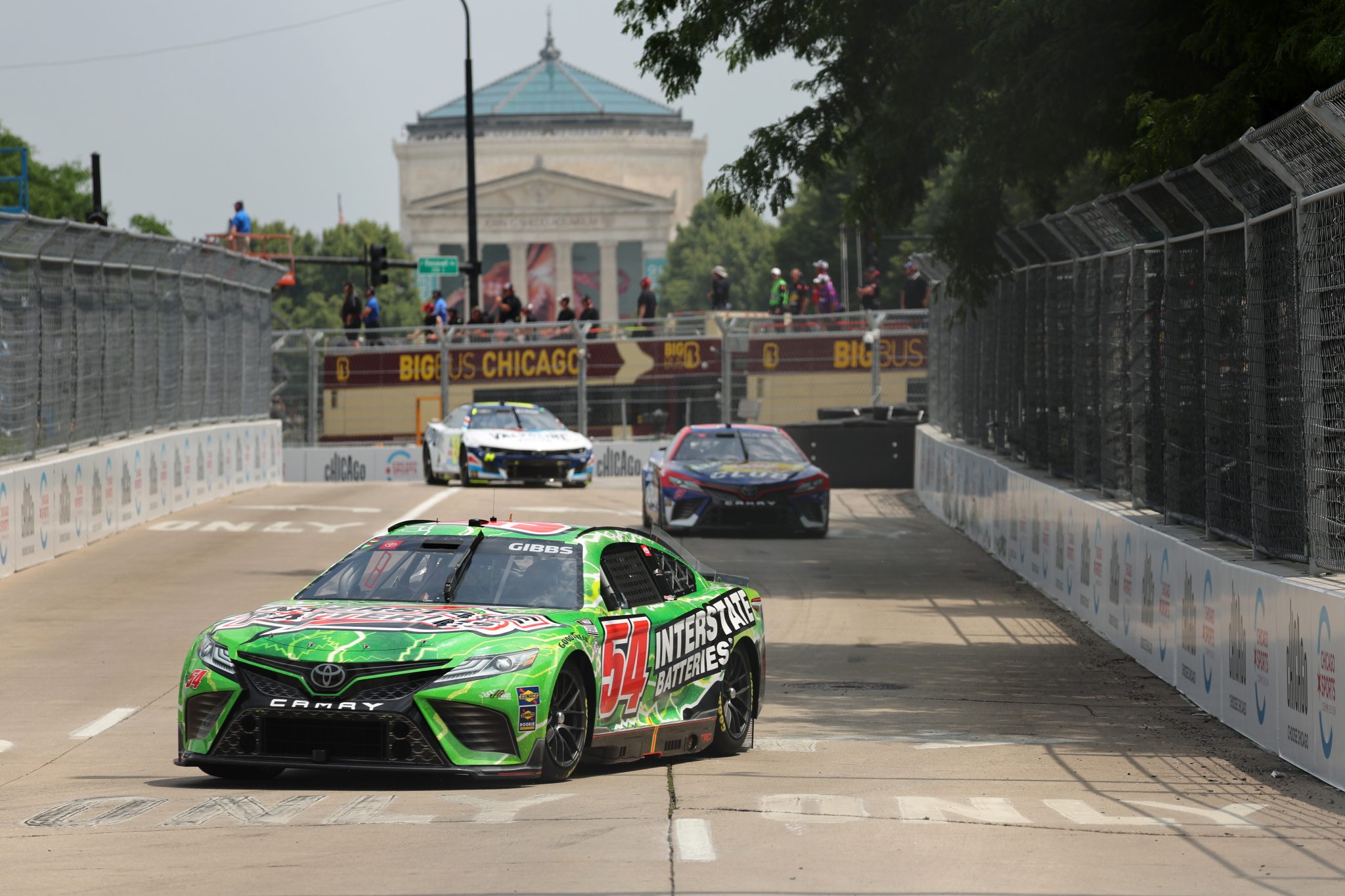 CHICAGO, ILLINOIS - JULY 01: Ty Gibbs, driver of the #54 Interstate Batteries Toyota, drives during practice for the NASCAR Cup Series Grant Park 220 at the Chicago Street Course on July 01, 2023 in Chicago, Illinois. (Photo by Michael Reaves/Getty Images) | Getty Images