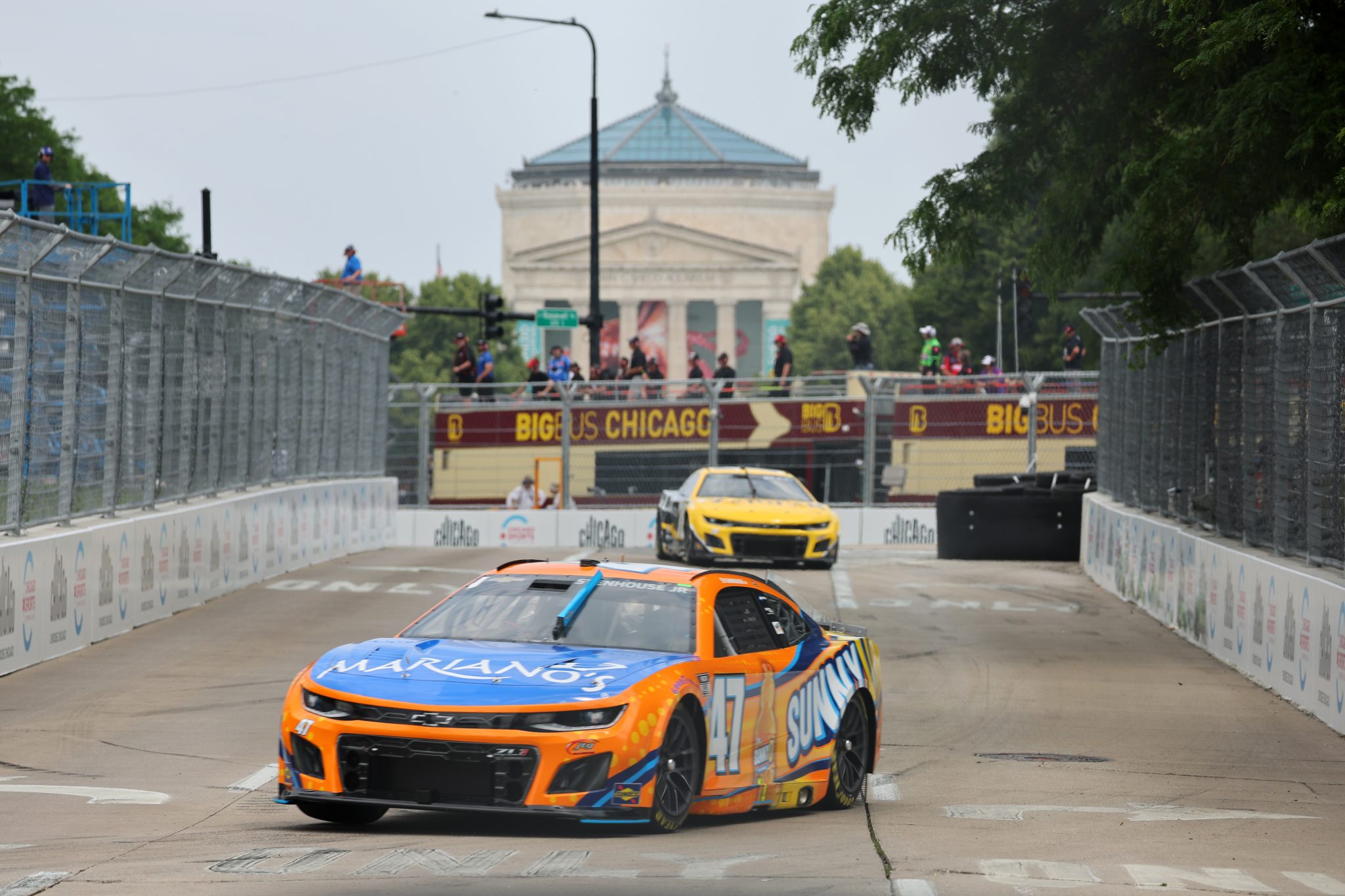 CHICAGO, ILLINOIS - JULY 01: Ricky Stenhouse Jr., driver of the #47 Mariano's/SunnyD Chevrolet, drives during practice for the NASCAR Cup Series Grant Park 220 at the Chicago Street Course on July 01, 2023 in Chicago, Illinois. (Photo by Michael Reaves/Getty Images) | Getty Images