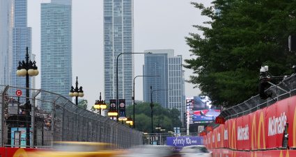 CHICAGO, ILLINOIS - JULY 02: A general view of racing during the NASCAR Cup Series Grant Park 220 at the Chicago Street Course on July 02, 2023 in Chicago, Illinois. (Photo by Michael Reaves/Getty Images) | Getty Images
