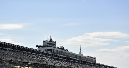 LONG POND, PENNSYLVANIA - JULY 23: A general view of the grandstands during qualifying for the NASCAR Cup Series M&M's Fan Appreciation 400 at Pocono Raceway on July 23, 2022 in Long Pond, Pennsylvania. (Photo by Logan Riely/Getty Images) | Getty Images