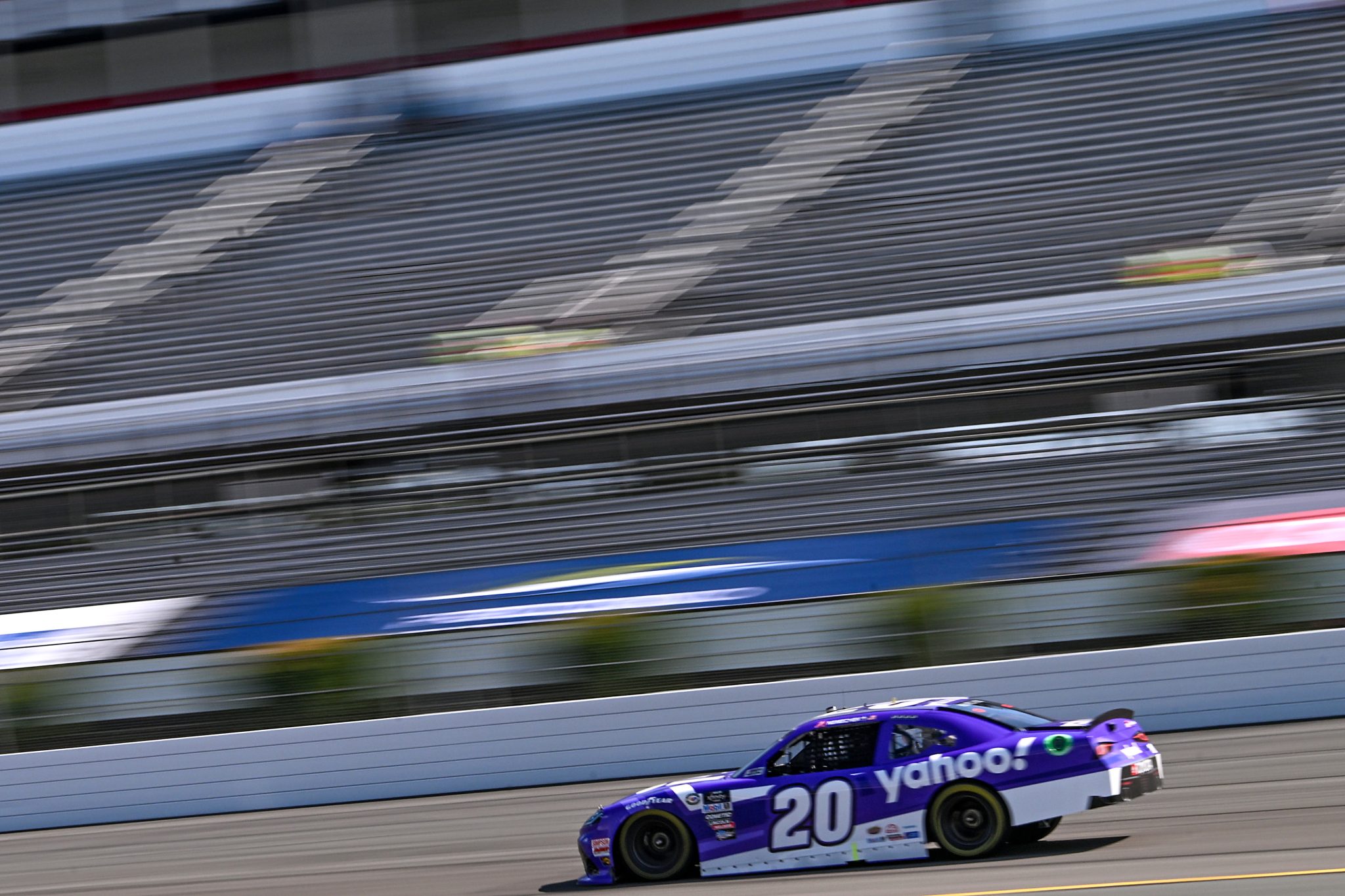 LONG POND, PENNSYLVANIA - JULY 21: John Hunter Nemechek, driver of the #20 Yahoo Toyota, drives during practice for the NASCAR Xfinity Series Pocono 225 at Pocono Raceway on July 21, 2023 in Long Pond, Pennsylvania. (Photo by Logan Riely/Getty Images) | Getty Images