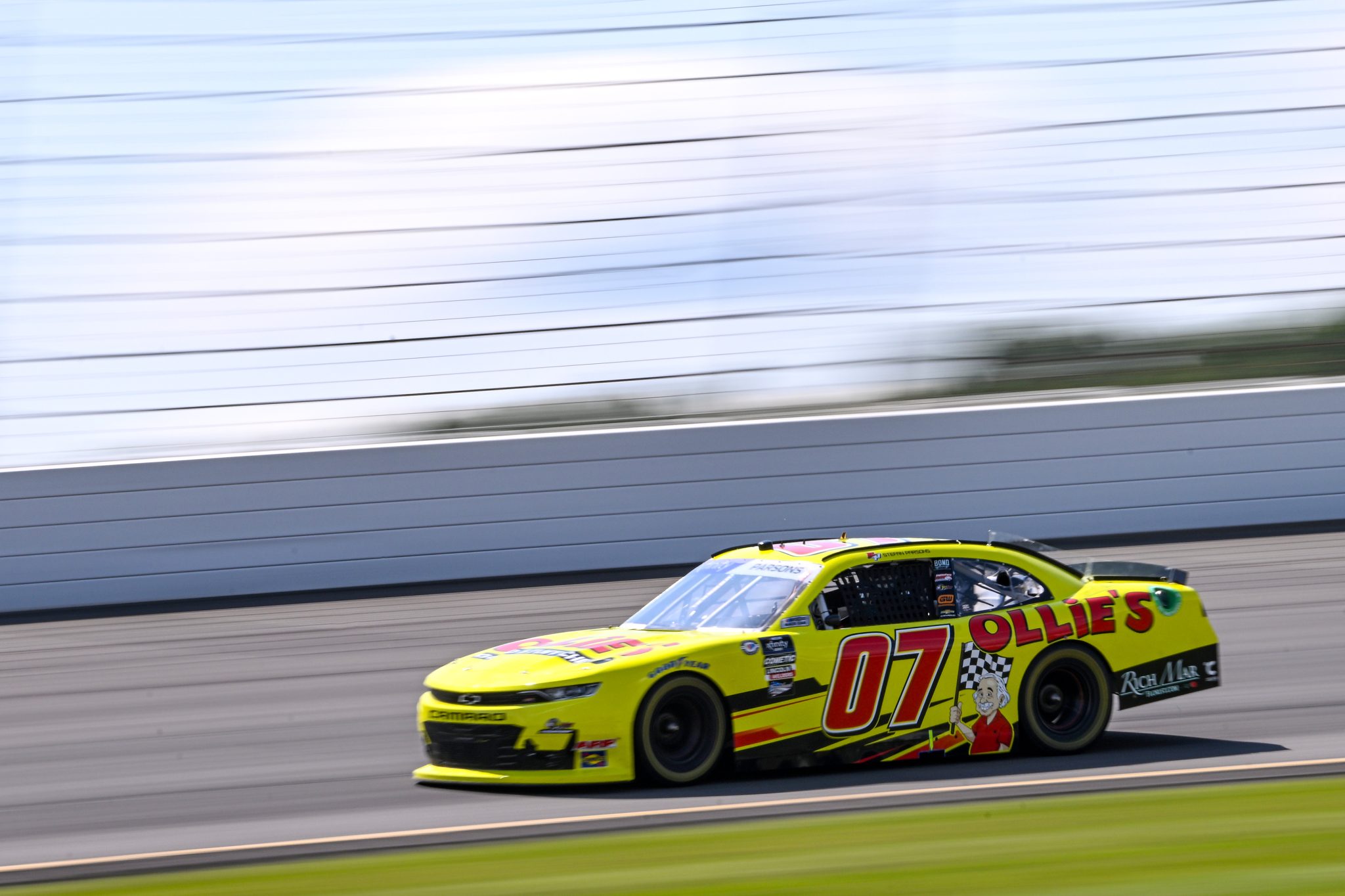 LONG POND, PENNSYLVANIA - JULY 21: Stefan Parsons, driver of the #07 Ollie's/Rich Mar Florist Chevrolet, drives during practice for the NASCAR Xfinity Series Pocono 225 at Pocono Raceway on July 21, 2023 in Long Pond, Pennsylvania. (Photo by Logan Riely/Getty Images) | Getty Images