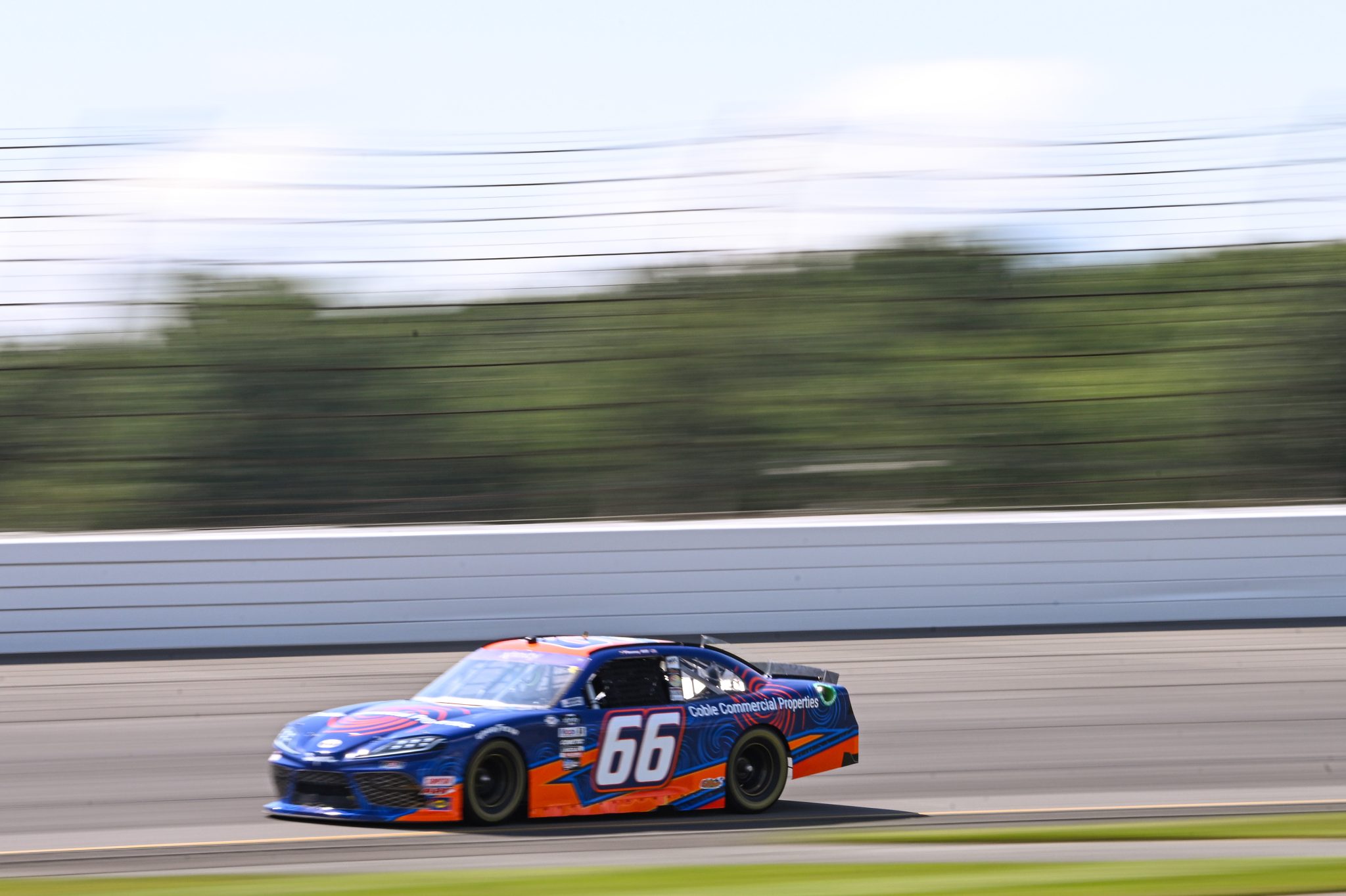 LONG POND, PENNSYLVANIA - JULY 21: Timmy Hill, driver of the #66 Coble Commercial Properties Toyota, drives during practice for the NASCAR Xfinity Series Pocono 225 at Pocono Raceway on July 21, 2023 in Long Pond, Pennsylvania. (Photo by Logan Riely/Getty Images) | Getty Images