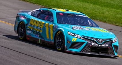 Denny Hamlin’s 2023 #11 Mavis Tires & Brakes Toyota paint scheme.