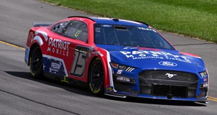 LONG POND, PENNSYLVANIA - JULY 22: JJ Yeley, driver of the #15 Patriot Mobile Ford, drives during practice for the NASCAR Cup Series HighPoint.com 400 at Pocono Raceway on July 22, 2023 in Long Pond, Pennsylvania. (Photo by Logan Riely/Getty Images) | Getty Images
