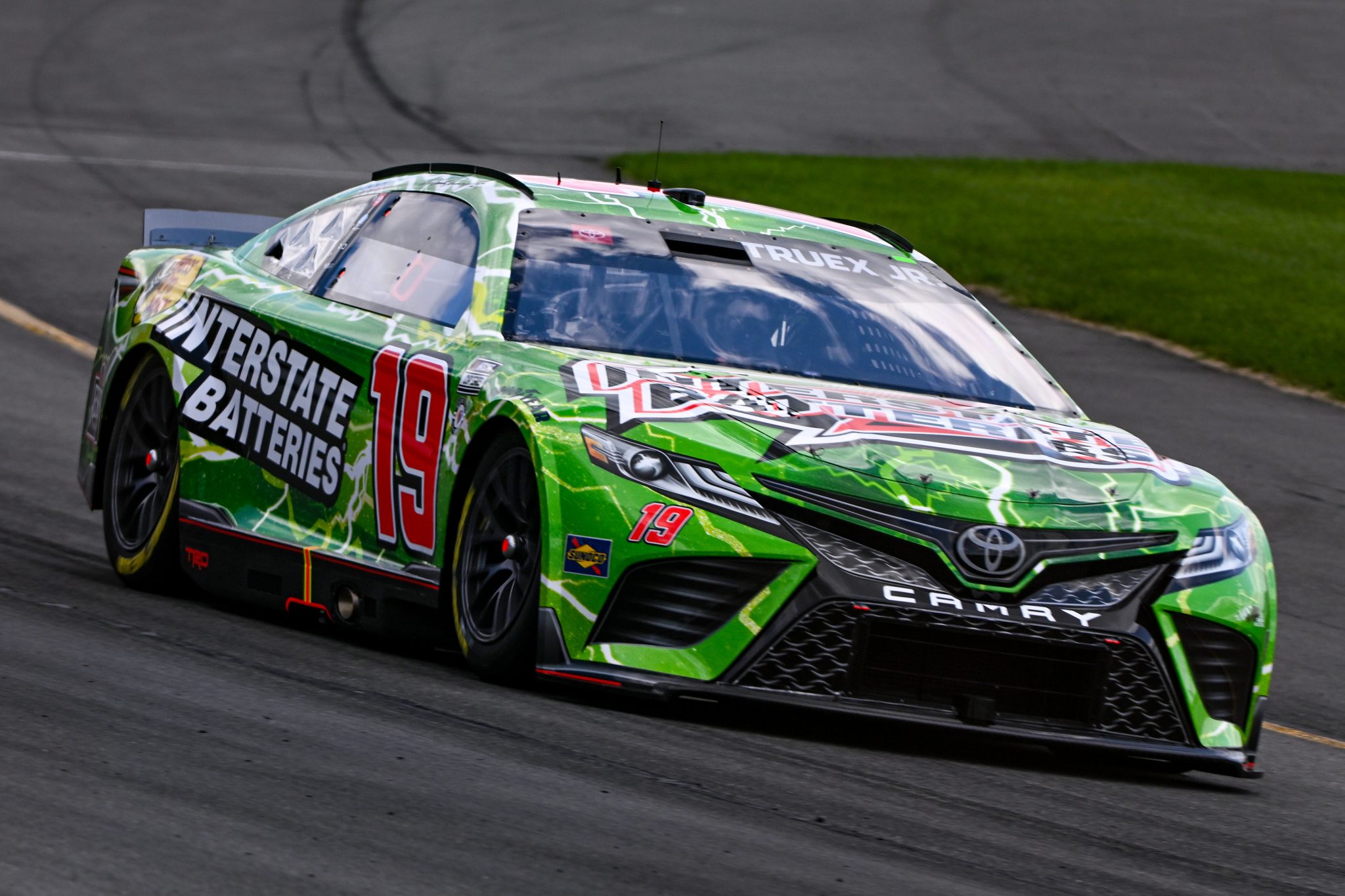 LONG POND, PENNSYLVANIA - JULY 22: Martin Truex Jr., driver of the #19 Interstate Batteries Toyota, drives during practice for the NASCAR Cup Series HighPoint.com 400 at Pocono Raceway on July 22, 2023 in Long Pond, Pennsylvania. (Photo by Logan Riely/Getty Images) | Getty Images