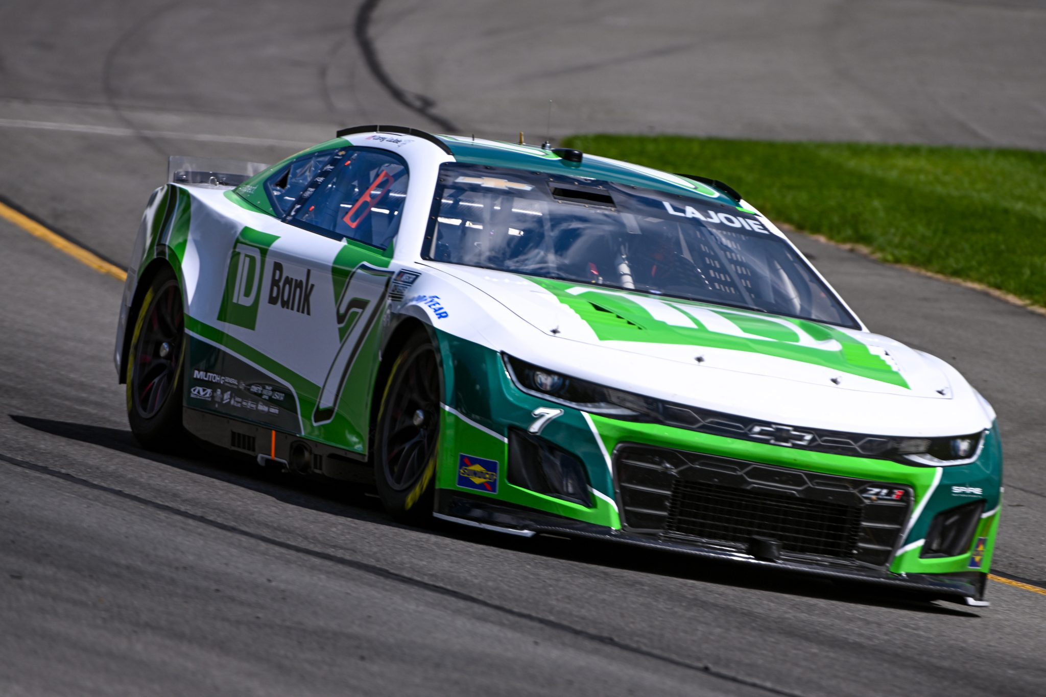 LONG POND, PENNSYLVANIA - JULY 22: Corey LaJoie, driver of the #7 TD Bank Chevrolet, drives during practice for the NASCAR Cup Series HighPoint.com 400 at Pocono Raceway on July 22, 2023 in Long Pond, Pennsylvania. (Photo by Logan Riely/Getty Images) | Getty Images