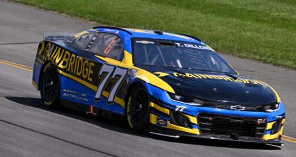 LONG POND, PENNSYLVANIA - JULY 22: Ty Dillon, driver of the #77 Gainbridge Chevrolet, drives during practice for the NASCAR Cup Series HighPoint.com 400 at Pocono Raceway on July 22, 2023 in Long Pond, Pennsylvania. (Photo by Logan Riely/Getty Images) | Getty Images