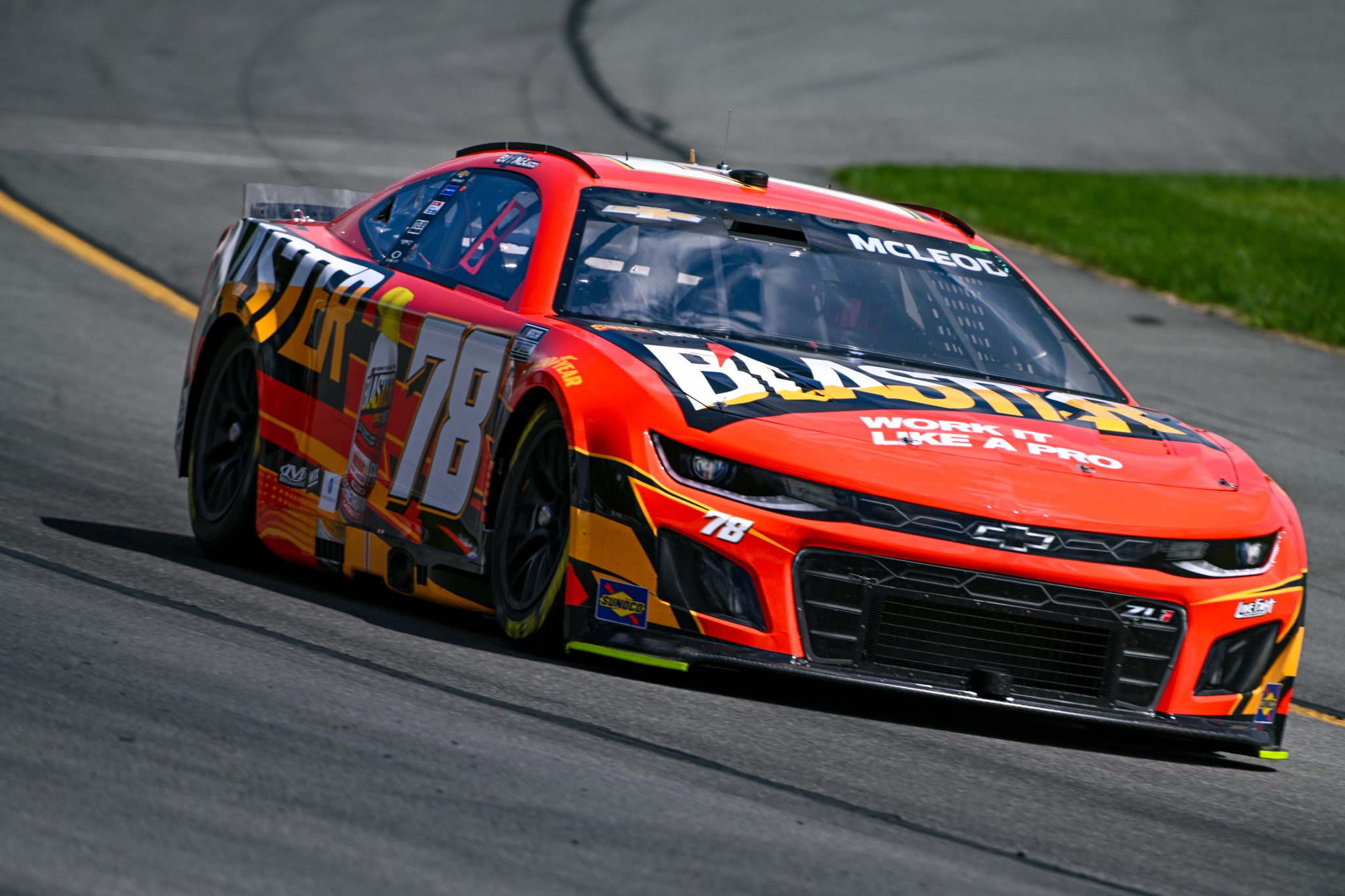 LONG POND, PENNSYLVANIA - JULY 22: BJ McLeod, driver of the #78 B'laster Chevrolet, drives during practice for the NASCAR Cup Series HighPoint.com 400 at Pocono Raceway on July 22, 2023 in Long Pond, Pennsylvania. (Photo by Logan Riely/Getty Images) | Getty Images