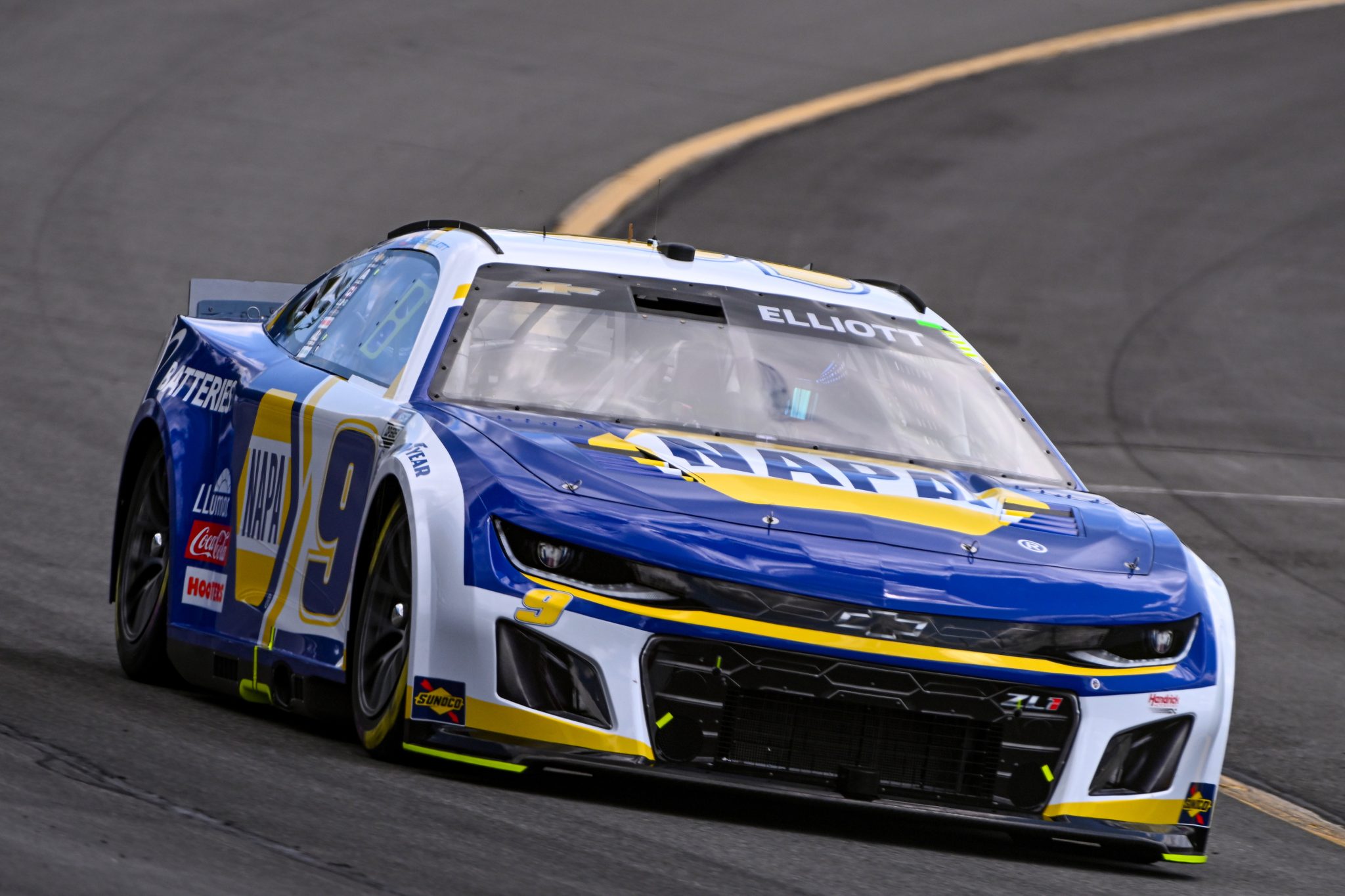 LONG POND, PENNSYLVANIA - JULY 22: Chase Elliott, driver of the #9 NAPA Auto Parts Chevrolet, during practice for the NASCAR Cup Series HighPoint.com 400 at Pocono Raceway on July 22, 2023 in Long Pond, Pennsylvania. (Photo by Logan Riely/Getty Images) | Getty Images
