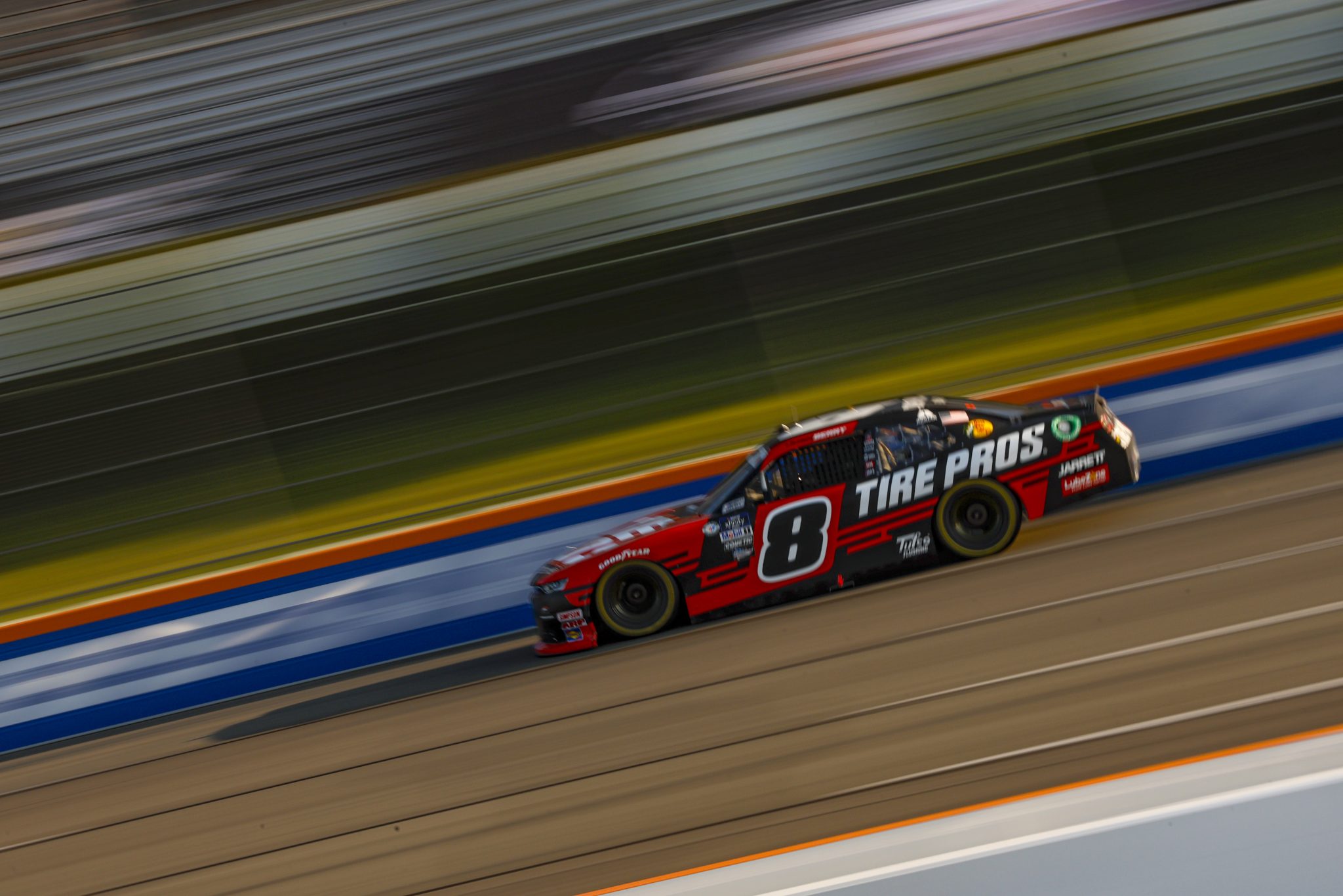 LONG POND, PENNSYLVANIA - JULY 22: Josh Berry, driver of the #8 Tire Pros Love the Drive Chevrolet, drives during the NASCAR Xfinity Series Pocono 225 at Pocono Raceway on July 22, 2023 in Long Pond, Pennsylvania. (Photo by Sean Gardner/Getty Images) | Getty Images