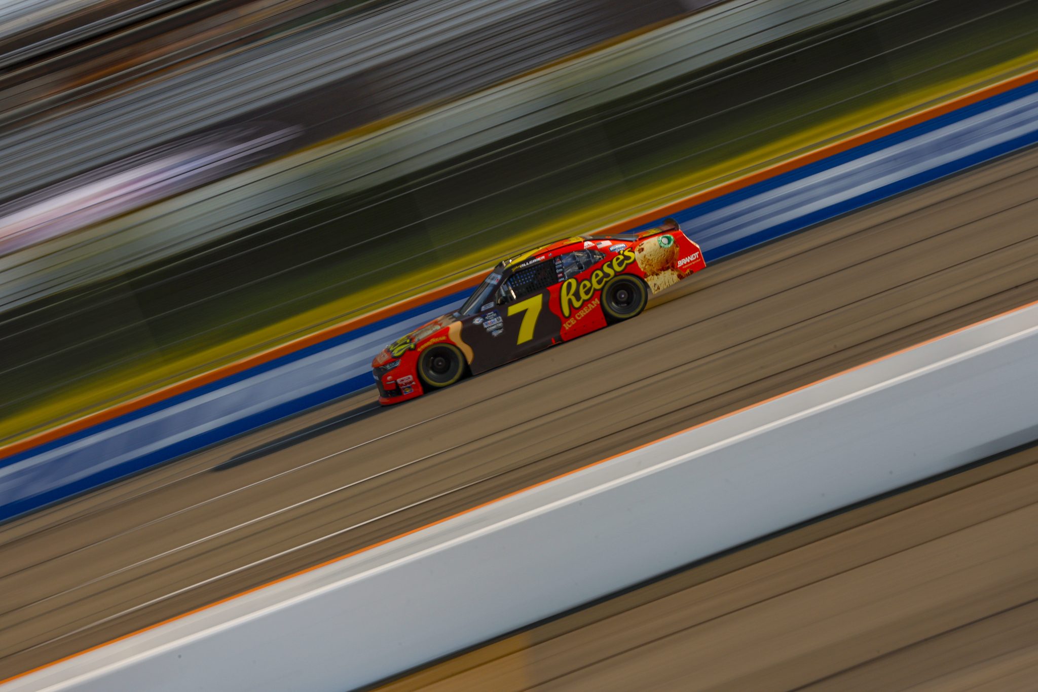 LONG POND, PENNSYLVANIA - JULY 22: Justin Allgaier, driver of the #7 Reese's Ice Cream Chevrolet, drives during the NASCAR Xfinity Series Pocono 225 at Pocono Raceway on July 22, 2023 in Long Pond, Pennsylvania. (Photo by Sean Gardner/Getty Images) | Getty Images