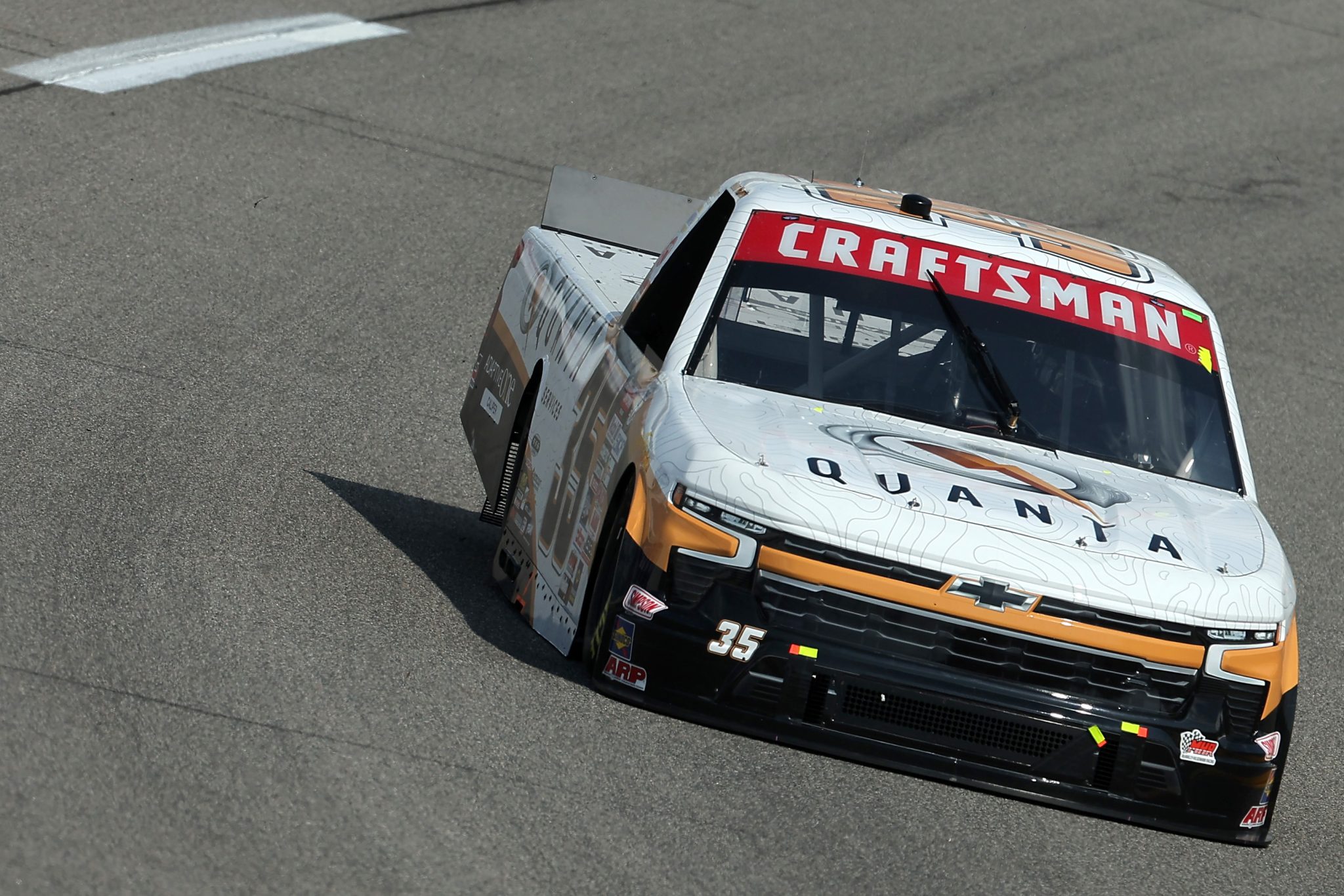 RICHMOND, VIRGINIA - JULY 28: Jake Garcia, driver of the #35 Quanta Services Chevrolet, drives during practice for the NASCAR Craftsman Truck Series Worldwide Express 250 at Richmond Raceway on July 28, 2023 in Richmond, Virginia. (Photo by Jonathan Bachman/Getty Images) | Getty Images