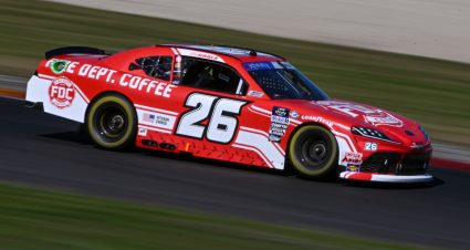 ELKHART LAKE, WISCONSIN - JULY 28: Kaz Grala, driver of the #26 Fire Department Coffee Toyota, drives during practice for the NASCAR Xfinity Series Road America 180 at Road America on July 28, 2023 in Elkhart Lake, Wisconsin. (Photo by Logan Riely/Getty Images) | Getty Images