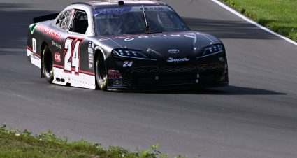 ELKHART LAKE, WISCONSIN - JULY 28: Sage Karam, driver of the #24 Carousel Online Toyota, drives during practice for the NASCAR Xfinity Series Road America 180 at Road America on July 28, 2023 in Elkhart Lake, Wisconsin. (Photo by Logan Riely/Getty Images) | Getty Images