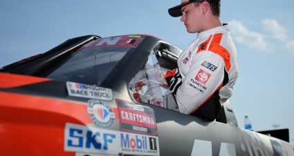 RICHMOND, VIRGINIA - JULY 28: Corey Heim, driver of the #11 JBL Toyota, enters his truck during qualifying for the NASCAR Craftsman Truck Series Worldwide Express 250 at Richmond Raceway on July 28, 2023 in Richmond, Virginia. (Photo by Jonathan Bachman/Getty Images) | Getty Images