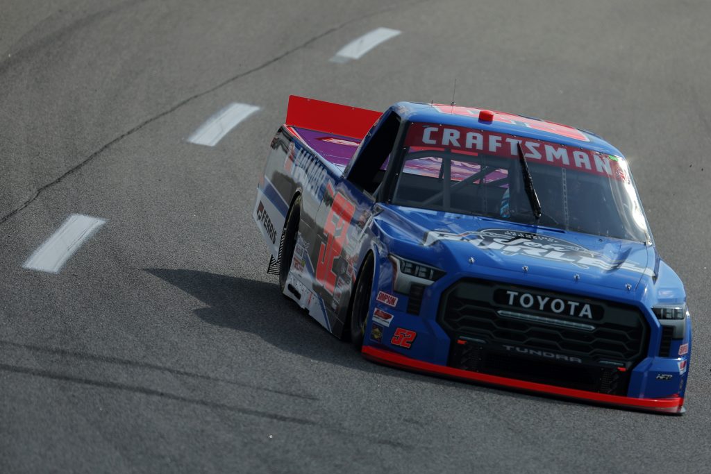 RICHMOND, VIRGINIA - JULY 28: Stewart Friesen, driver of the #52 Halmar International Toyota, drives during practice for the NASCAR Craftsman Truck Series Worldwide Express 250 at Richmond Raceway on July 28, 2023 in Richmond, Virginia. (Photo by Jonathan Bachman/Getty Images) | Getty Images
