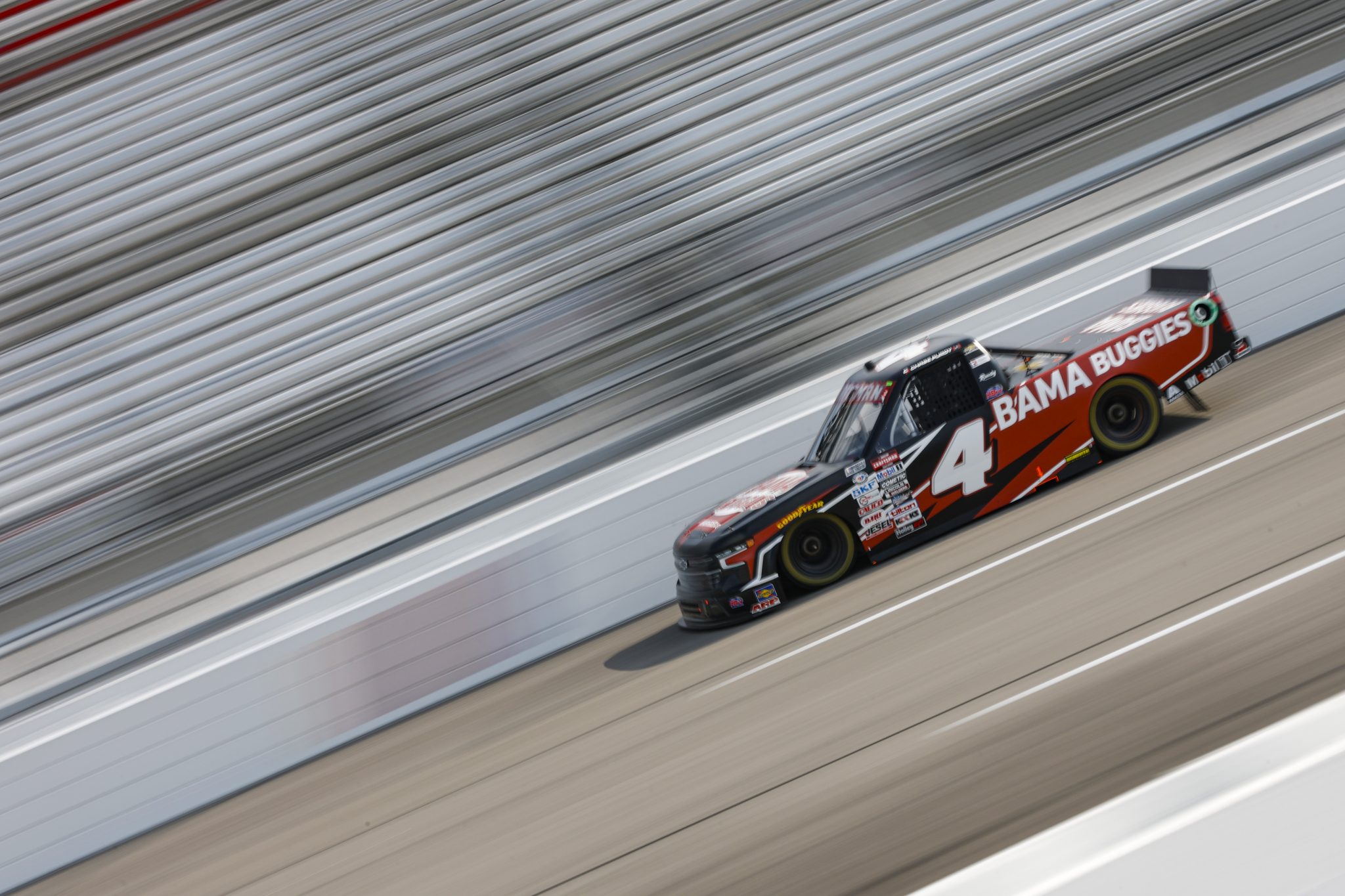 RICHMOND, VIRGINIA - JULY 28: Chase Purdy, driver of the #4 Bama Buggies Chevrolet, during practice for the NASCAR Craftsman Truck Series Worldwide Express 250 at Richmond Raceway on July 28, 2023 in Richmond, Virginia. (Photo by Sean Gardner/Getty Images) | Getty Images