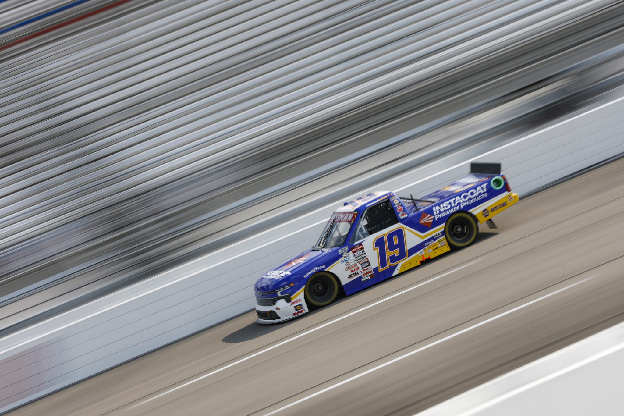 RICHMOND, VIRGINIA - JULY 28: Christian Eckes, driver of the #19 Instacoat Premium Products Chevrolet, drives during practice for the NASCAR Craftsman Truck Series Worldwide Express 250 at Richmond Raceway on July 28, 2023 in Richmond, Virginia. (Photo by Sean Gardner/Getty Images) | Getty Images
