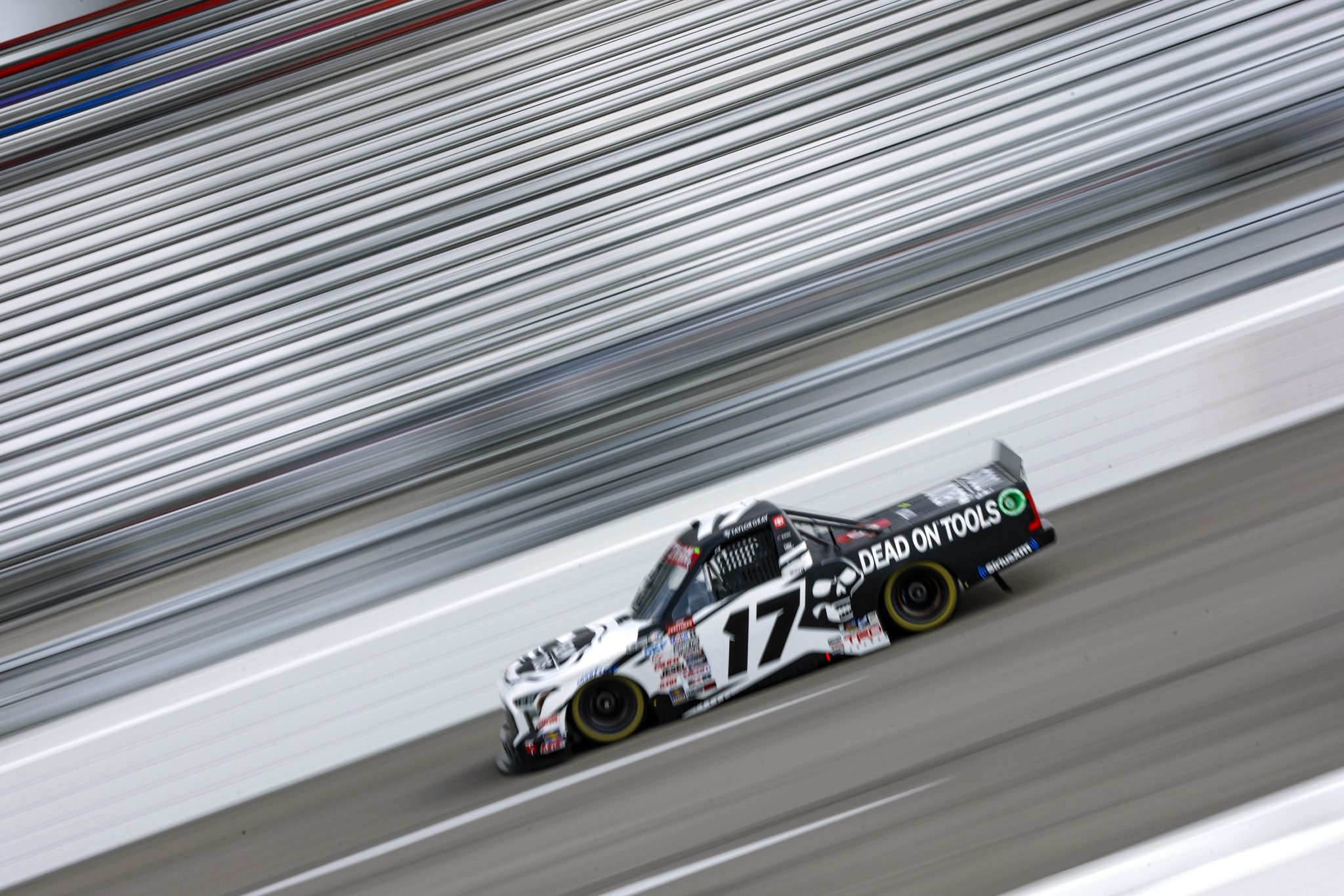 RICHMOND, VIRGINIA - JULY 28: Taylor Gray, driver of the #17 Dead On Tools Toyota, drives during practice for the NASCAR Craftsman Truck Series Worldwide Express 250 at Richmond Raceway on July 28, 2023 in Richmond, Virginia. (Photo by Sean Gardner/Getty Images) | Getty Images